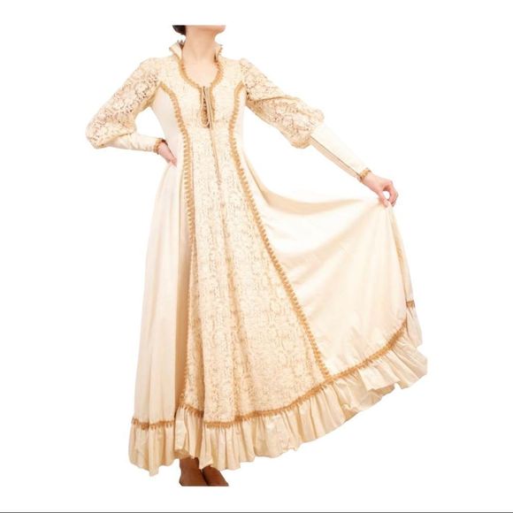 GUNNE Sax 1970s Vintage Zip Sleeves Dress - Picture 5 of 14